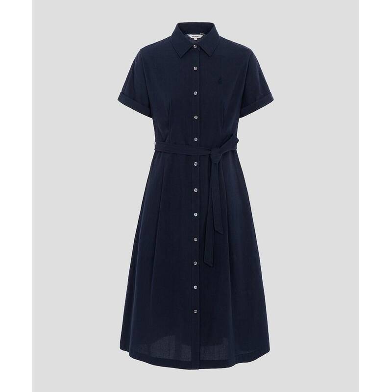 BEANPOLE LADIES シーサーカー半袖シャツワンピース - ネイビー (BF6471C12R) BF6471C12R 422983