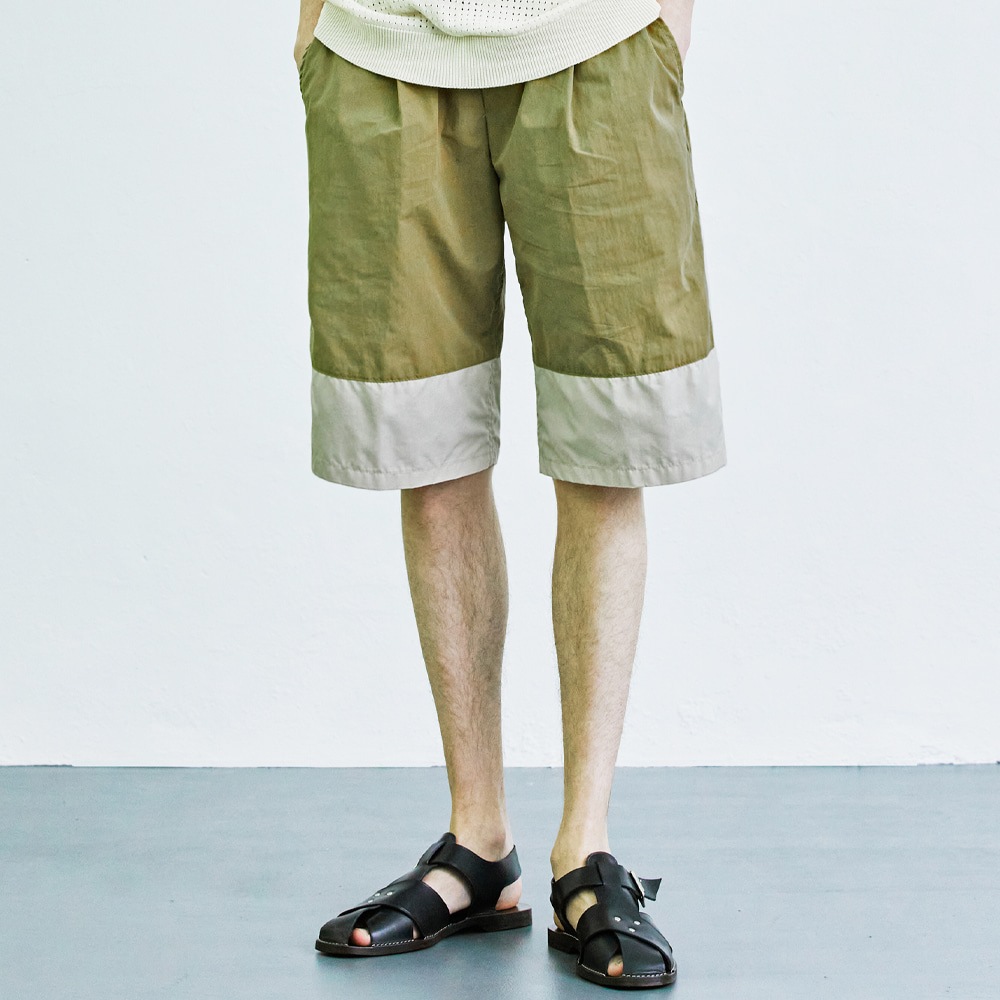 Summer 22 nylon color bottom banding pants beige