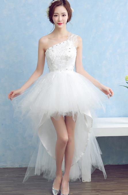 ウェディングドレス　トレーン　ホワイト　ミニドレス　パーティードレス ワンピース カラードレス　ショート丈　二次会 演奏会 披露宴 結婚式 発表会