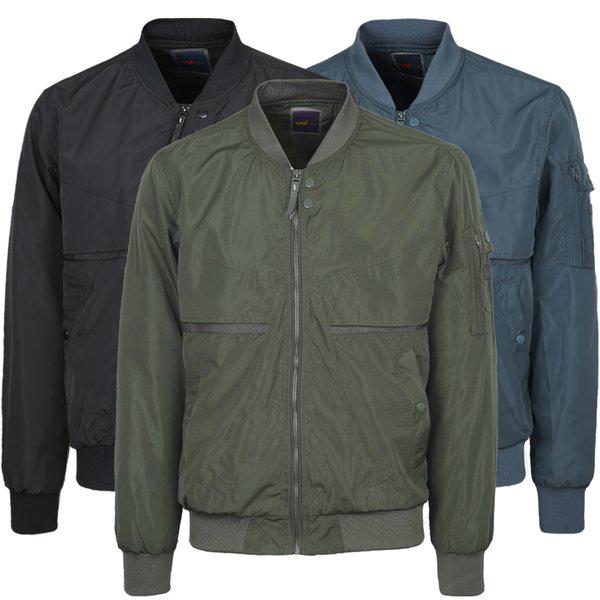 メンズ秋のベーシック起毛ブルゾン航空ジャンパーIE-JUA-WK9