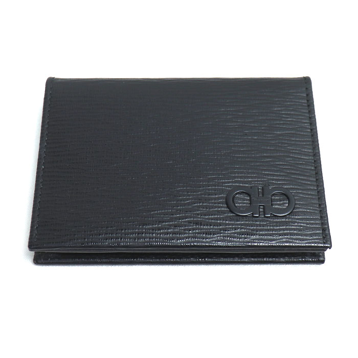 Salvatore Ferragamo サルヴァトーレフェラガモ ガンチーニ 名刺入れ ブラック 66A062 レディース 中古 極美品