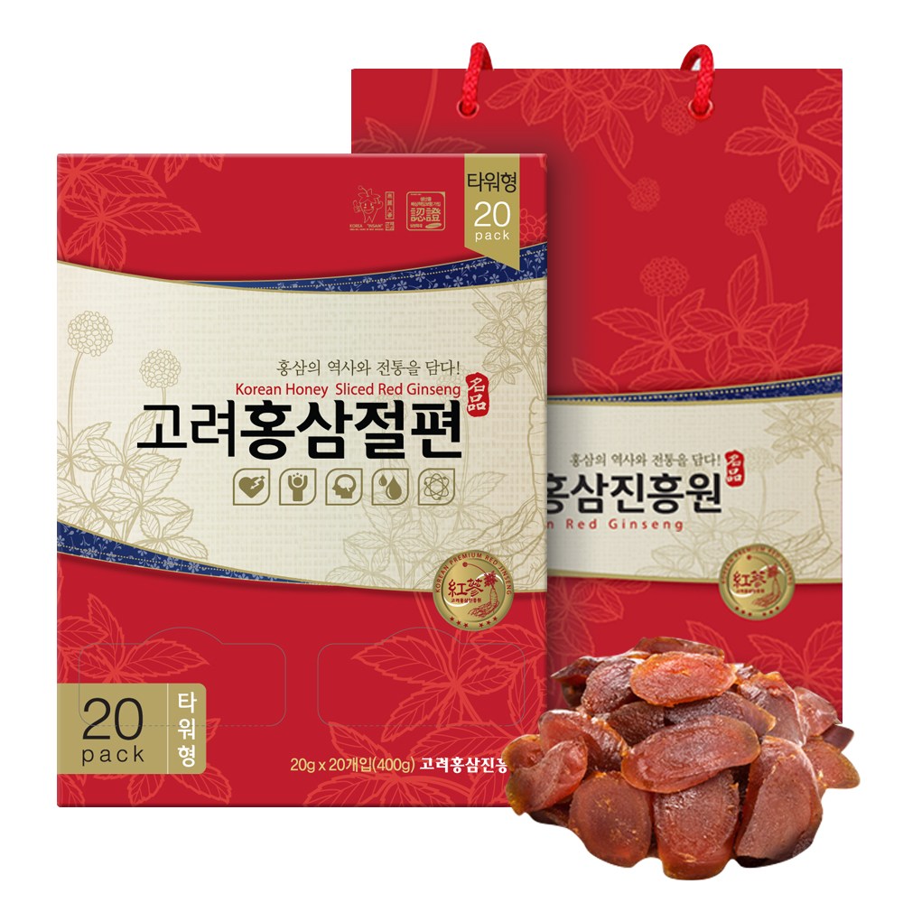 高麗紅参振興院高麗紅参切片タワー型＋ショッピングバッグ