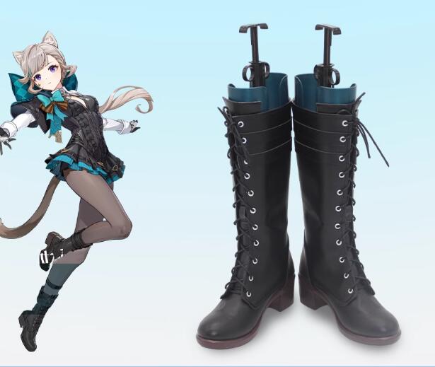 原神 げんしん Genshin リネット コスプレ靴 Lynette ブーツ コスチューム シューズ 道具小物 cos靴 仮装 変装期間限定30％