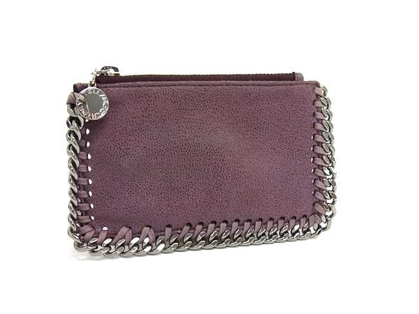 コインケース ファラベラ フラグメントケース 422364 パープル系 エコレザー ユニセックス シルカードケース シルバー金具【本物保証】