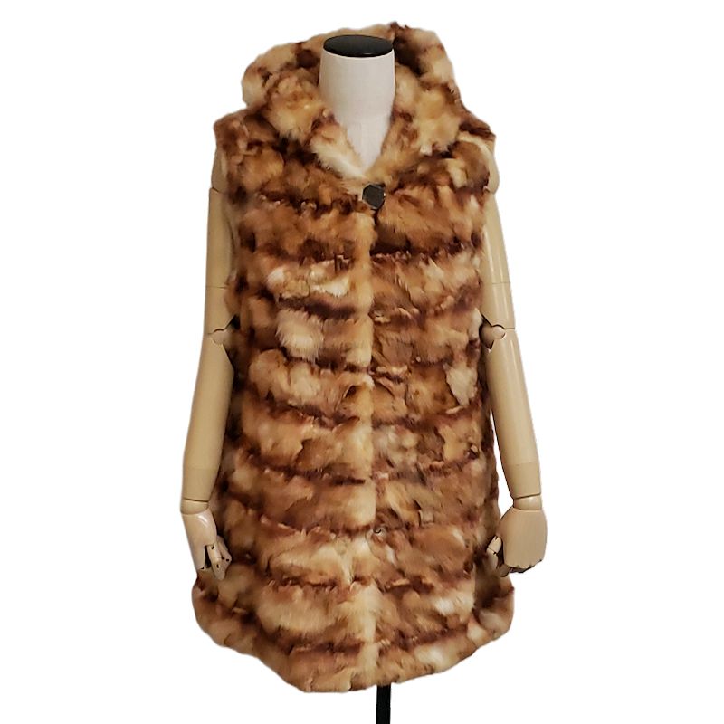 セーブルベスト ミディアム丈 毛皮 Lサイズセーブル ブラウン/180034【中古】 51,780円