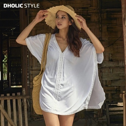 [メガ割りSALE]スクエアカバーアップワンピース・p70339