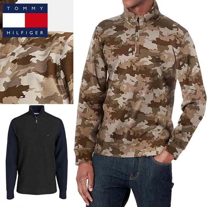 TOMMY HILFIGER メンズ 3/4ジップ　スウェットシャツ　トレーナー