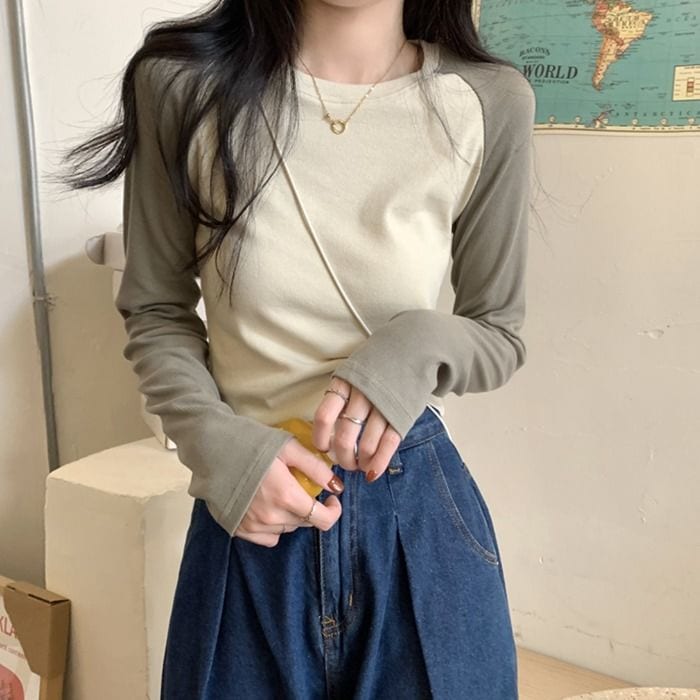 ロンTトップスレディースラグランスリーブ長袖Tシャツアンダーウェア韓国ファッション30%までに制限