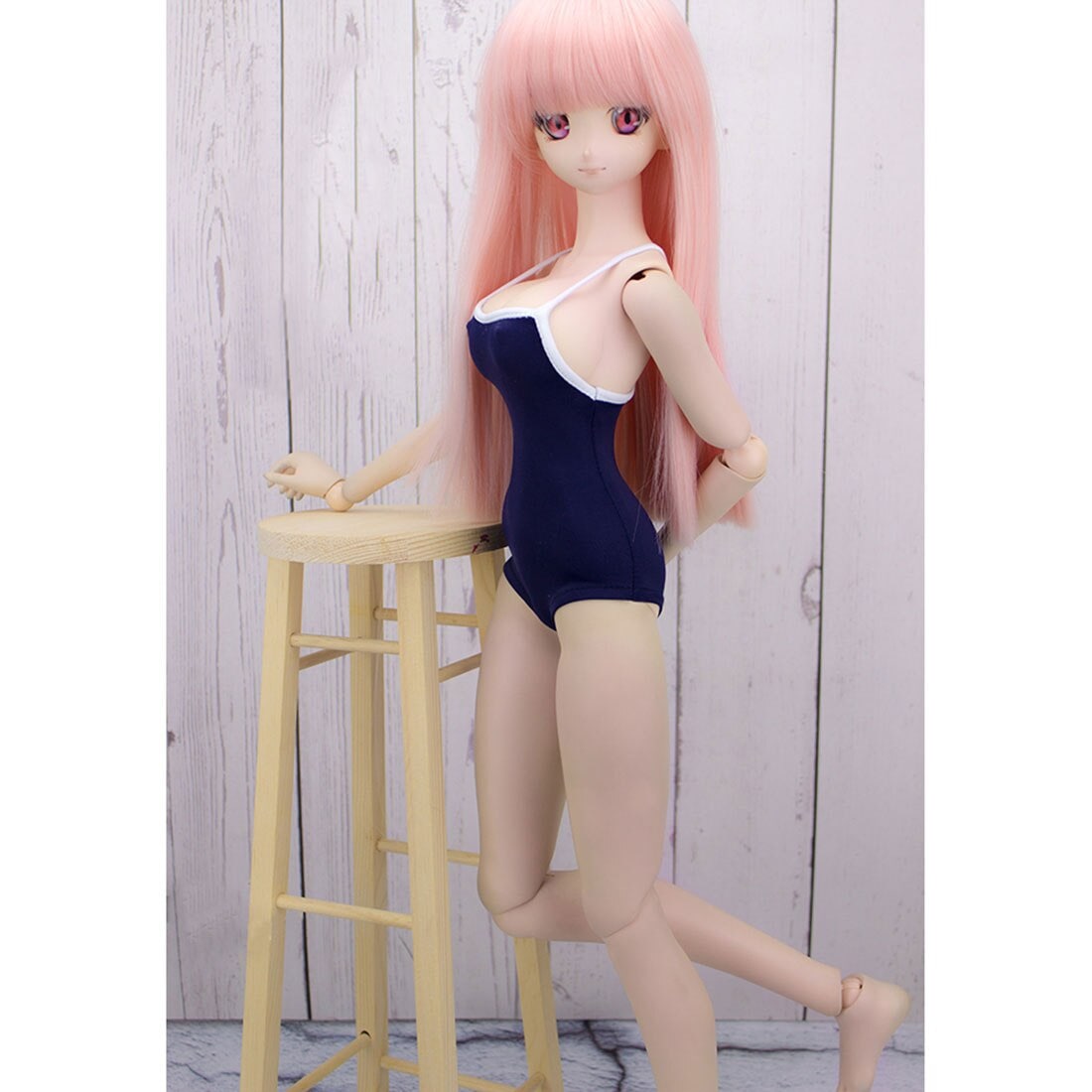 サスペンダーワンピース水着のための1/3 bjd人形脳トレーニングのおもちゃ子供知育玩具誕生日プレゼント-(なし人形) mバスト