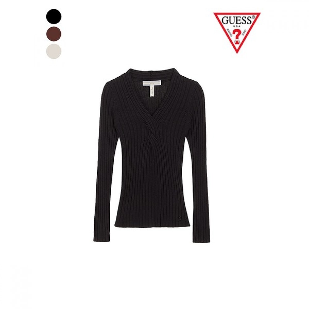 (ゲス) W2BR20Z2V42 Vネックツイストロングスリーブセーター YM4S1605