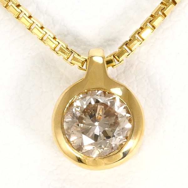 K18 18金 YG イエローゴールド ネックレス ブラウンダイヤ 0.373 ジュエリー 中古