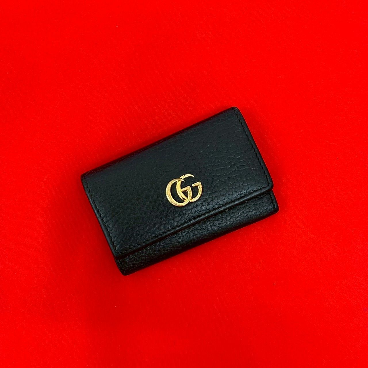 GG ロゴ 金具キーケース レザー ブラック 42623