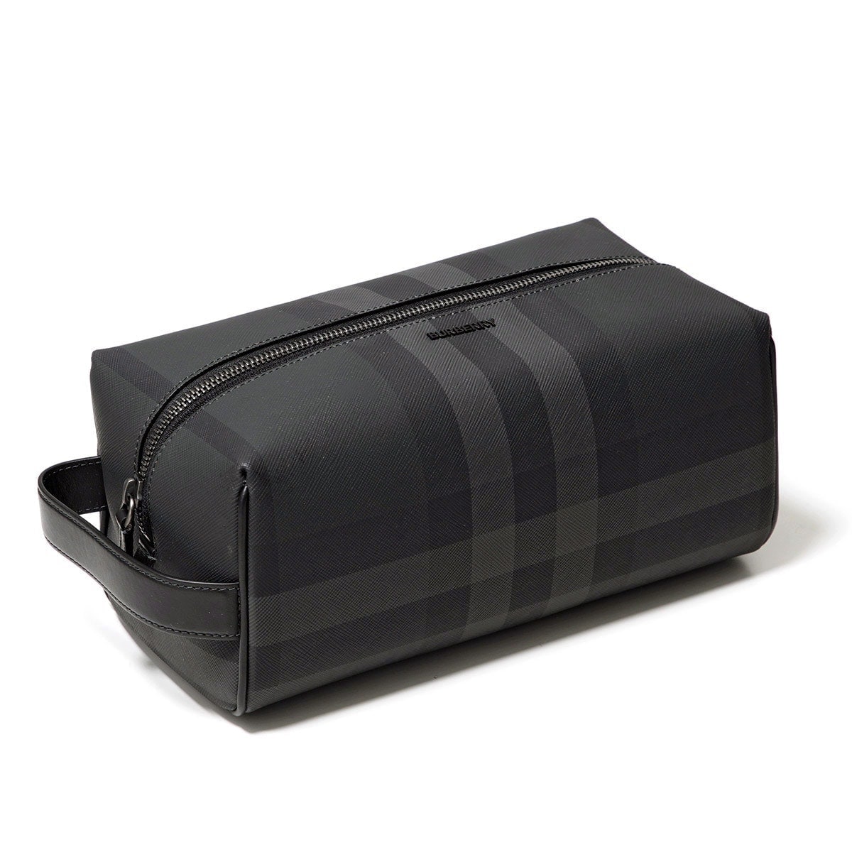 BURBERRY バーバリー セカンドバッグ MS WASHBAG 8070279 メンズ チェック トラベルポーチ ハンドル付き ロゴメタル 鞄 A1208/