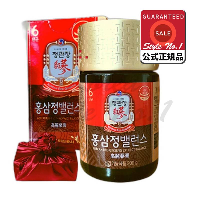 韓国人参公社チョン・グァンジャン6年根ホンサムジョンバランスエブリタイム200g +ショッピングバッグ疲労回復集中力ギフト1ボックス