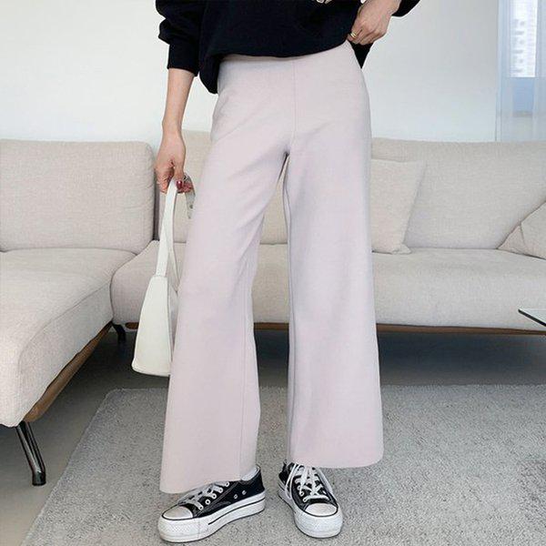 Hスタイル(JO)スリットハイバンディングパンツ 冬 レディース バンディングパンツ スラックス ワイドパンツ ブーツカット