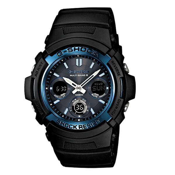 カシオ 時計 電波ソーラー Gショック 腕時計 手表 メンズ タフソーラー デジアナ ブラック ブルー AWG-M100A-1AER 誕生日プレゼント ポイント消化