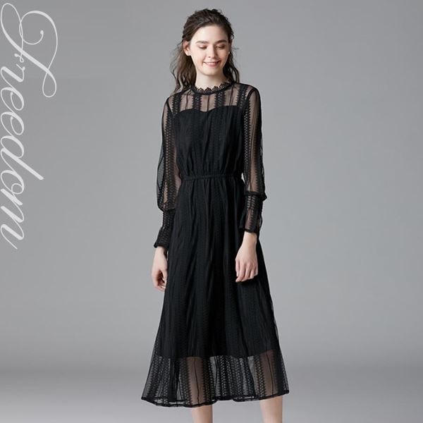 SNSで話題大きいサイズ パーティー 結婚式 二次会 お呼ばれ ドレス ワンピース ワンピ パーティードレス パーティーワンピ 披露宴同窓会 演奏会発表会 謝恩会 ヘップバーン風総レースロング