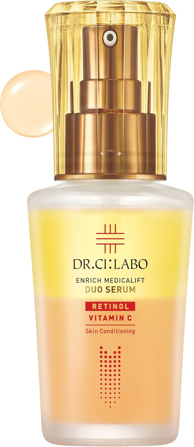 ドクターシーラボ DR.CI:LABO エンリッチ メディカリフト デュオセラム 26mL / 1本 / 約2.5ヶ月分 レチノール ビタミンC 美容液 透明 くらとした印象を目指します 二層式美容液