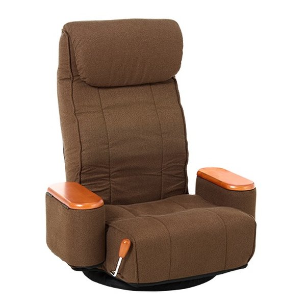 肘付き回転座椅子 約 幅72×奥行58.5123×高さ87.5×座面高26cm ブラウン LZ-4273BR