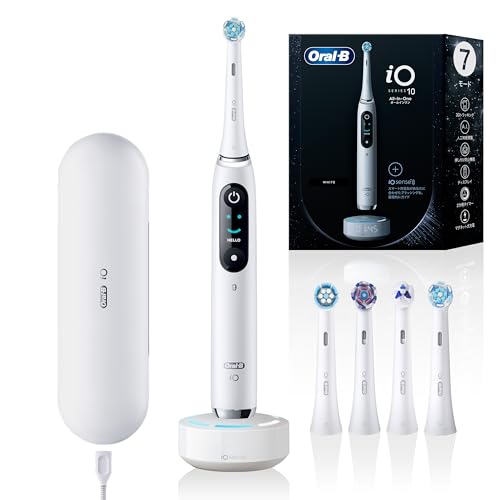 ブラウン オーラルB iO10 ホワイト 最上位モデル 電動歯ブラシ 替えブラシ5本 iO Sense iOM10.53.1A WT 【Amazon.co.jp 限定】
