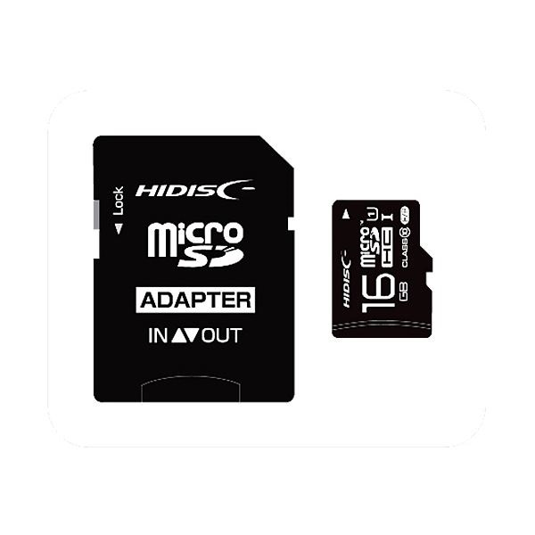 （まとめ） ハイディスク microSDHCカード16GB class10 UHS-I対応 SD変換アダプター付き HDMCSDH16GCL10UIJP3 1枚 10セット