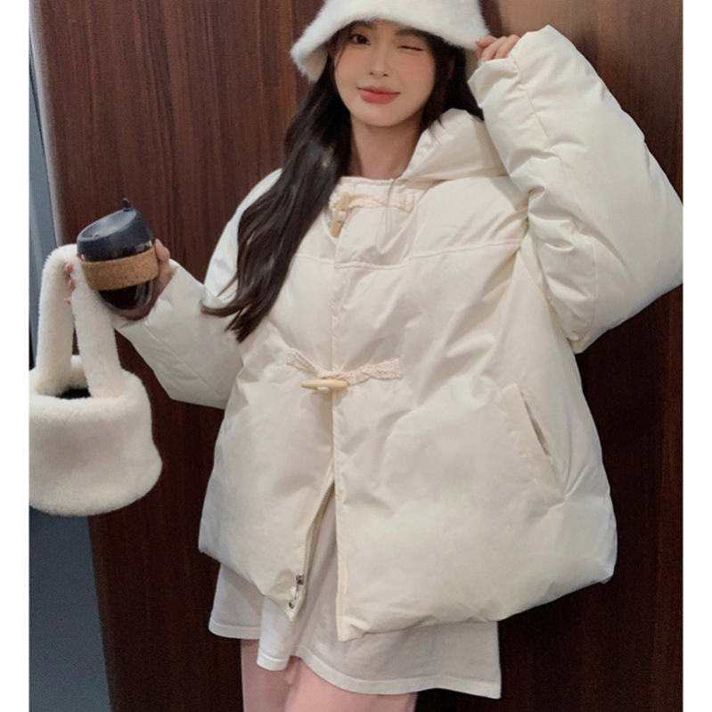 レディース ダウンジャケット 厚手 冬 ダウンコート 中綿ジャケット フード付き 防寒コート ショート丈 アウター 暖かい 可愛い 無地 棉服コート 長袖 中綿コート ウィンタージャケット 可愛い O