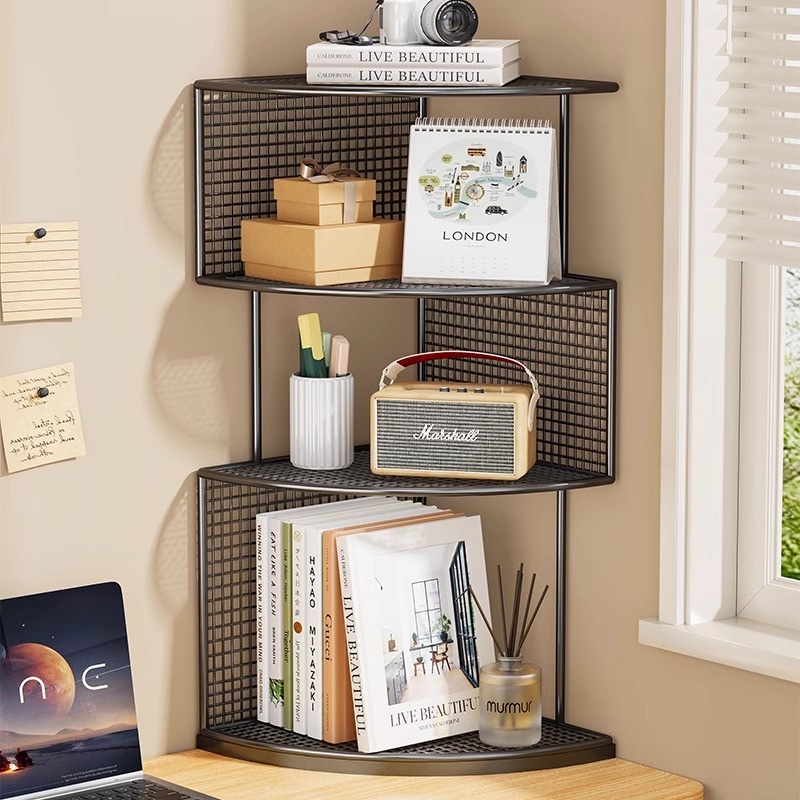 デスクトップ本棚ホームベッドルーム学生デスクコーナーブックストレージシェルフ寮マルチレベルの文房具ストレージロッカー