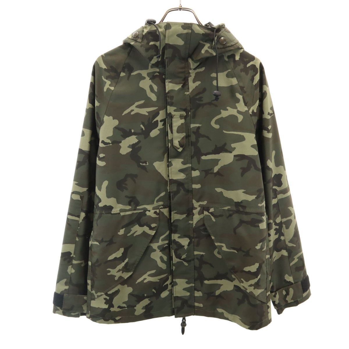 日本製 迷彩柄 カモフラ マウンテンパーカー L カーキ メンズ 古着