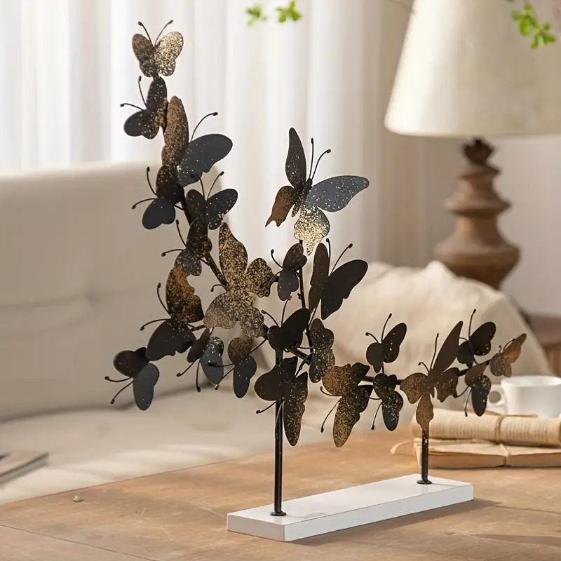 オブジェ 置物 オーナメント チョウ 蝶々 ヴィンテージ調 アンティーク調 ロマンチック ディスプレイ 4-7インテリア ホームイデコ お洒落 アイアン 15,000円