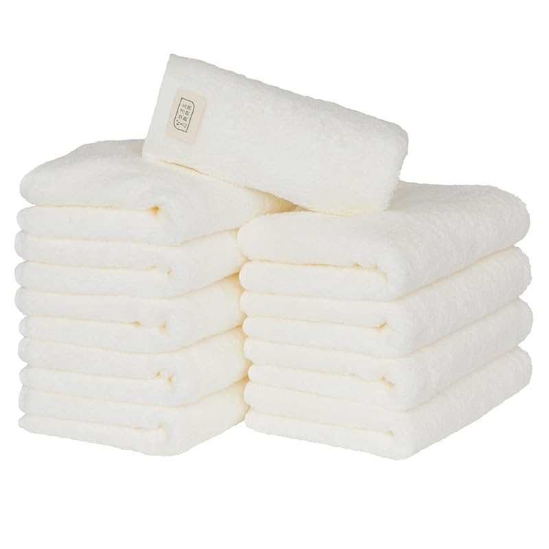【迅速発送】タオル研究所 [ボリュームリッチ] #003 フェイスタオル ホワイト 10枚セット ホテル仕様 ふかふか 高速吸水 綿100% 耐久性 毛羽落ち少ない 【
