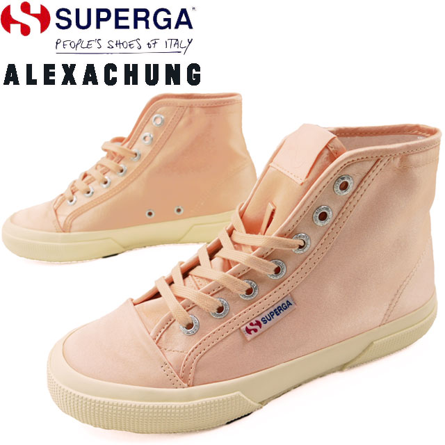 スペルガ SUPERGA スニーカー レディース S00EN40 2493-SATINW ハイカット サテン ALEXA CHUNG コラボモデル ピンク