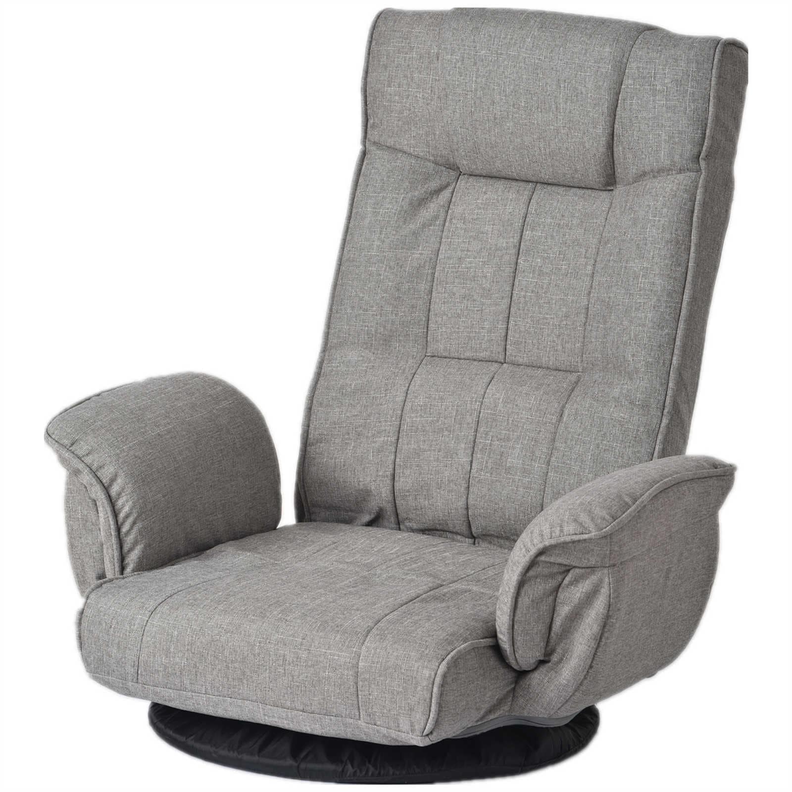 【日本国内出荷-3日で配達】回転式座椅子 ハイバック座いす リクライニング 肘掛け1人掛けソファー フロア リラックスチェア 折りたたみ リクライニングチェアー ファブリック おしゃれDJYC90