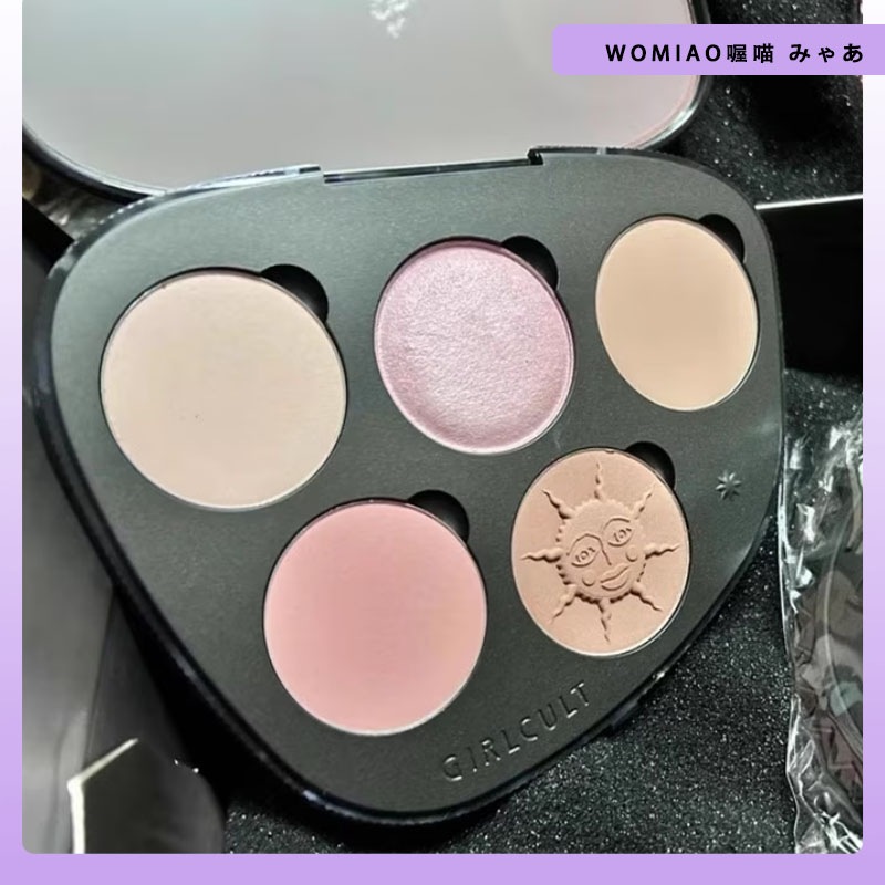 【NEW】チークパレット 立体感 チーク 低飽和 高発色 クリームチーク ふんわり 桃ツヤ 柔らかくて細かい粉 優しい色 透明感 ハイライト 気分チーク 収斂色 膨張色 チークパレット