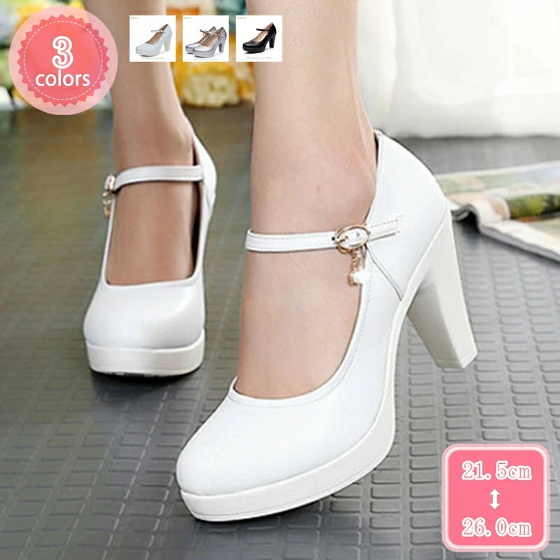 1000円OFFクーポン パンプス ストラップ 大きいサイズ 歩きやすい 痛くない 小さいサイズ 黒 白 シルバー ヒール 9cm/6cm ローヒール 疲れない 軽量 厚底 カジュアル オフィス 通