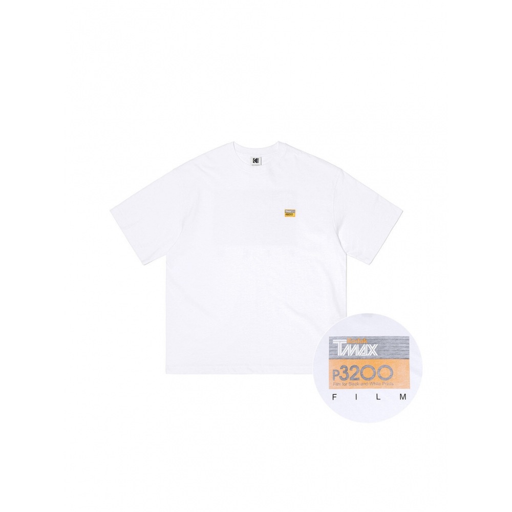 コダックアパレルフィルムグラフィックセミオーバーフィット半袖Tシャツホワイト