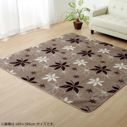 ラグ カーペット 『WSプランタ』 ブラウン 約185×185cm (ホットカーペット対応) 9810936