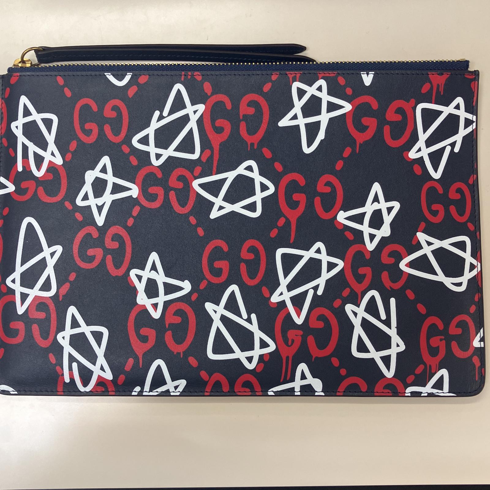 ポーチ その他 ネイビー 赤 GUCCI刻印【中古】 ユニセックス
