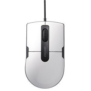 （まとめ） バッファロー 有線BlueLEDマウス 静音 3ボタンMサイズ ホワイト BSMBU26SMWH 1個 3セット