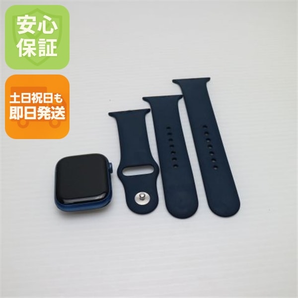 良品中古 Apple Watch Series7 45mm GPS ブルー 本体 即日発送 土日祝発送OK 214
