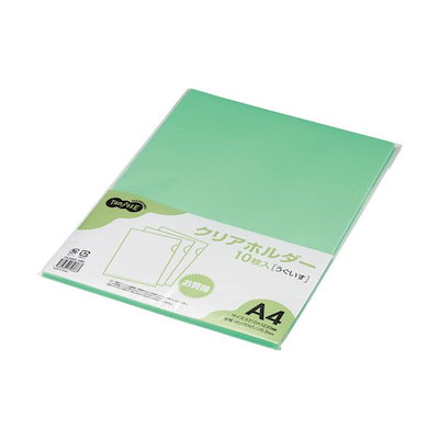 （まとめ） TANOSEE カラークリアホルダー 単色タイプ A4 グリーン 1セット（30枚：10枚×3パック） 〔×10セット〕 代引不可 まとめ) TANOSEEカラークリアホルダー(単色タイプ) A4 しろ 1セット(30
