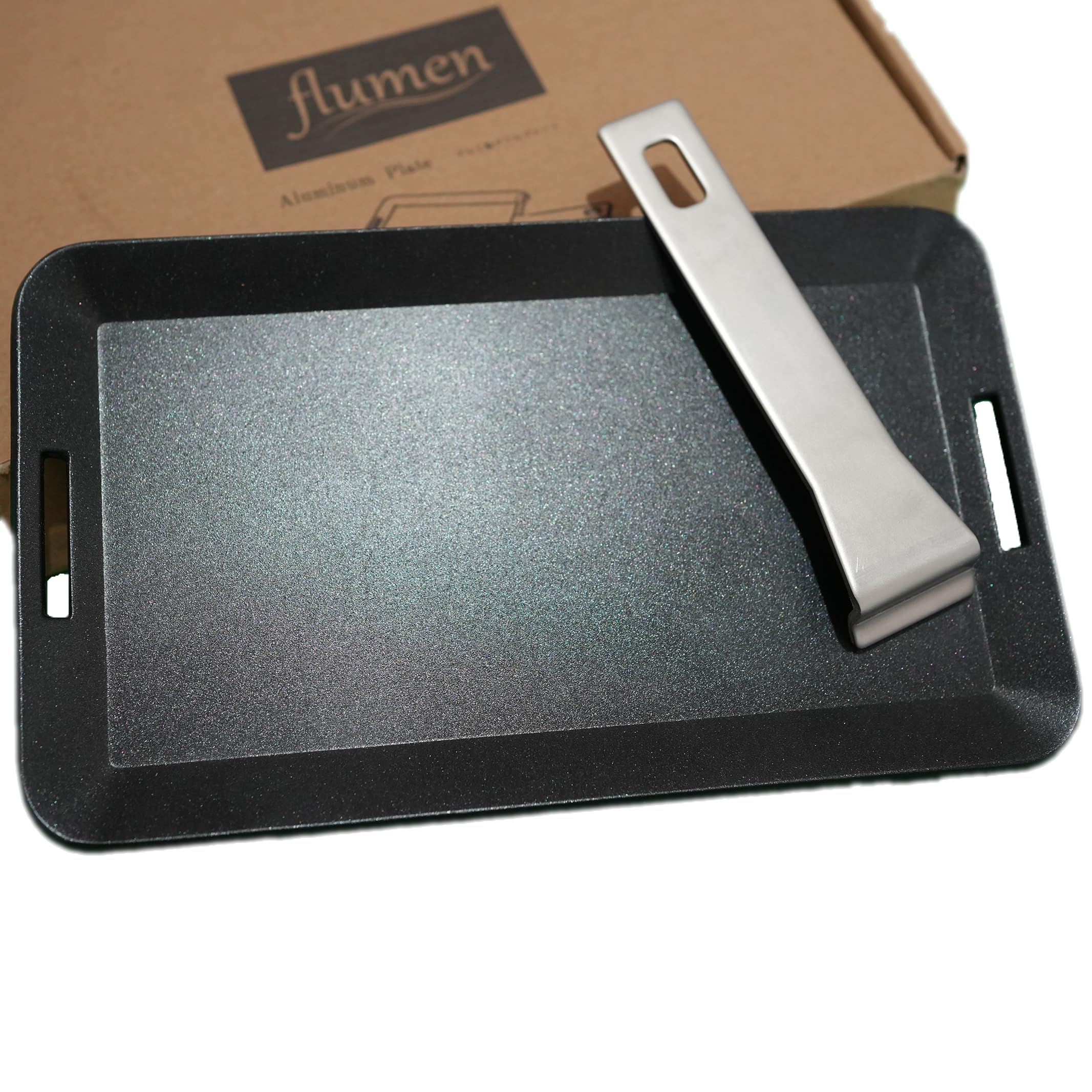 flumen アルミ製グリルプレート 軽量 極厚 キャンプ 鉄板 シーズニング不要 厚さ6 250×150×6 500g フルーメン