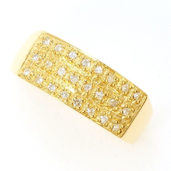 K18 18金 YG イエローゴールド リング 指輪 10.5号 ダイヤ ジュエリー 中古