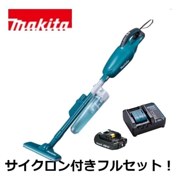 当店だけ！バッテリー充電器も1年保証! マキタ 青 18V コードレス 掃除機 カプセル式 CL181FDZ サイクロンアタッチメント 軽量バッテリー コンパクト充電器 DC18WC