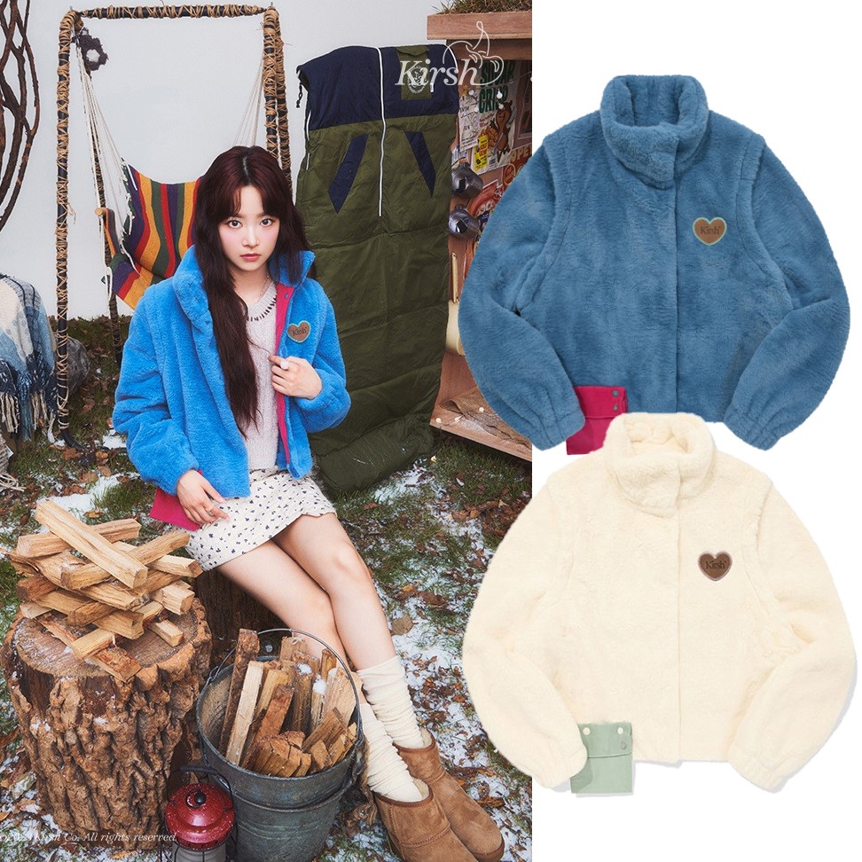 ☆送料・関税込☆KIRSH★POCKET POINT 2 WAY CROP FUR JACKET★ LE SSERAFIM Eunchae] POCKET POINT 2 WAY CROP FUR JACKET [2色