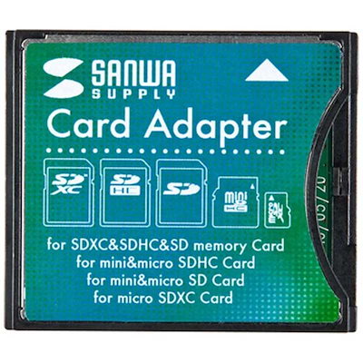 他サイト： サンワサプライ　変換アダプタ(SDHC/SDXCコンパクトフラッシュ)　ADR-SDCF2の商品画像