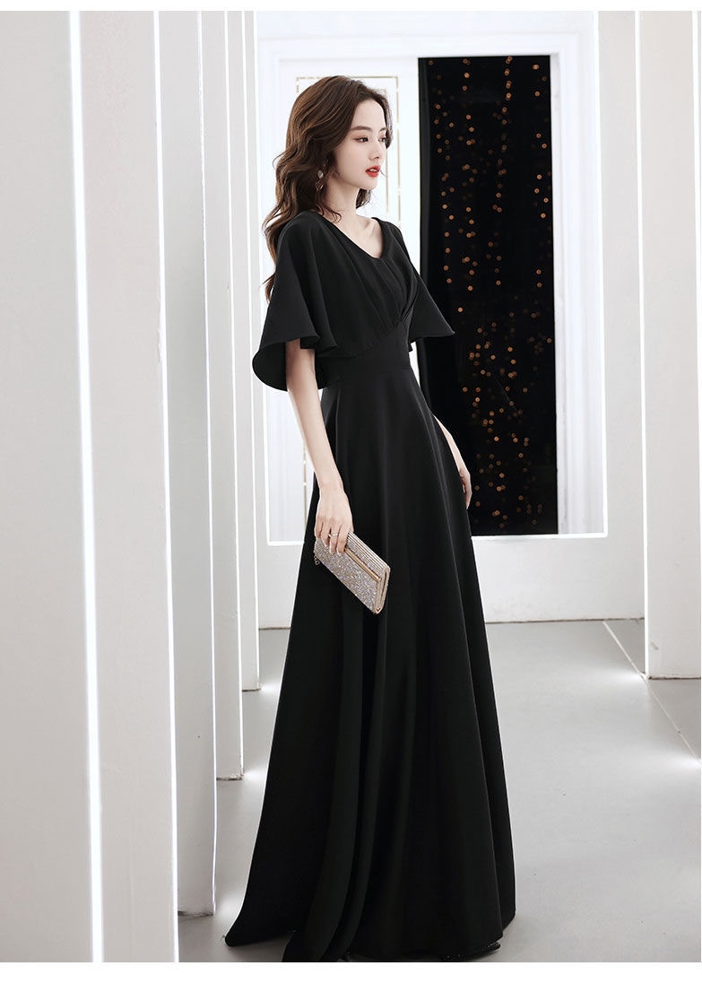 新着商品 パーティードレス ロング ドレス 黒 袖あり フォーマル 大きいサイズ 演奏会 ドレス 大人 ピアノ ドレス color:サイズ2XL 