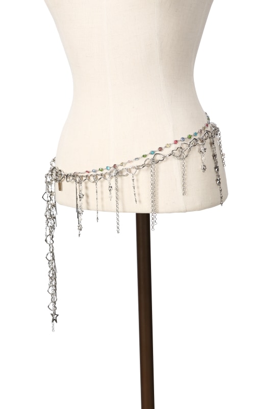 하트별 트윙클 드롭 체인 벨트