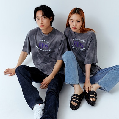 UNISEX DREAM OF DREAM TIE DYED T-SHIRT(BLACK)