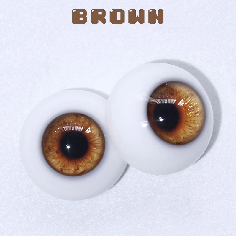BJDドールアイ レジンアイ ブラウン 人形用樹脂眼 真人風 普通/三白眼 12mm/14mm/16mm/18mmサイズ