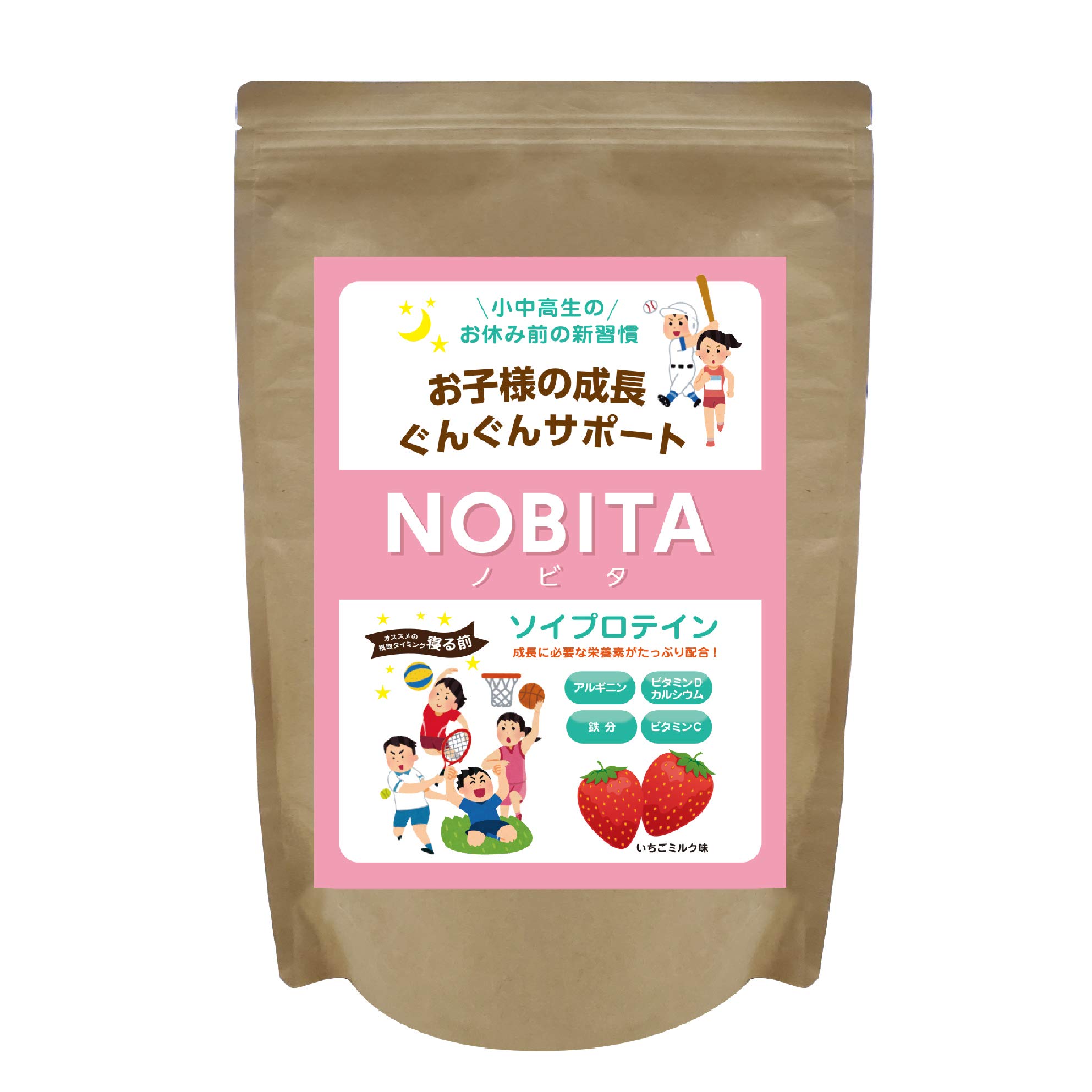 NOBITA(ノビタ) ソイプロテイン FD0002 (いちごミルク味) 600g